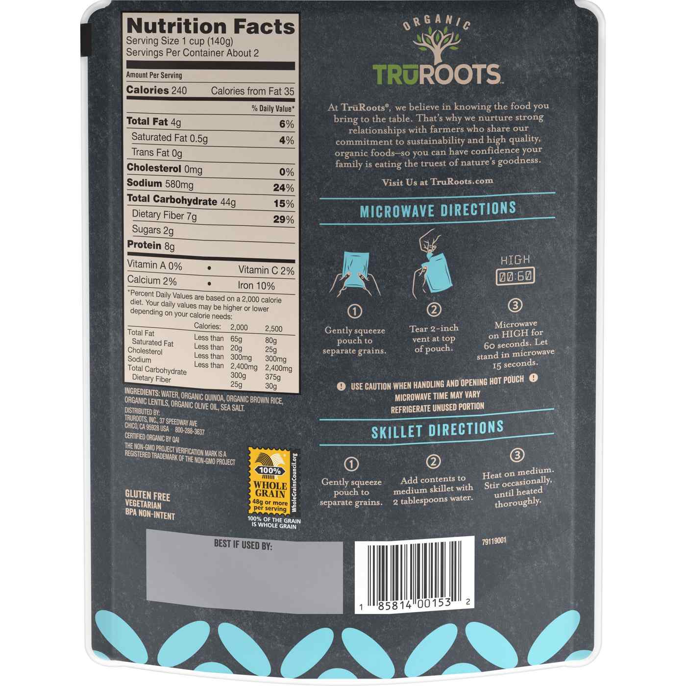 Truroots Olive Oil & Sea Salt Quinoa, Brown Rice & Lentil Blend; image 2 of 2