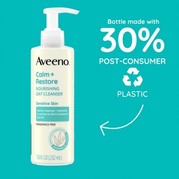 Aveeno Calm + Restore Nourishing Oat Cleanser for Sensitive Skin, 7.8 oz