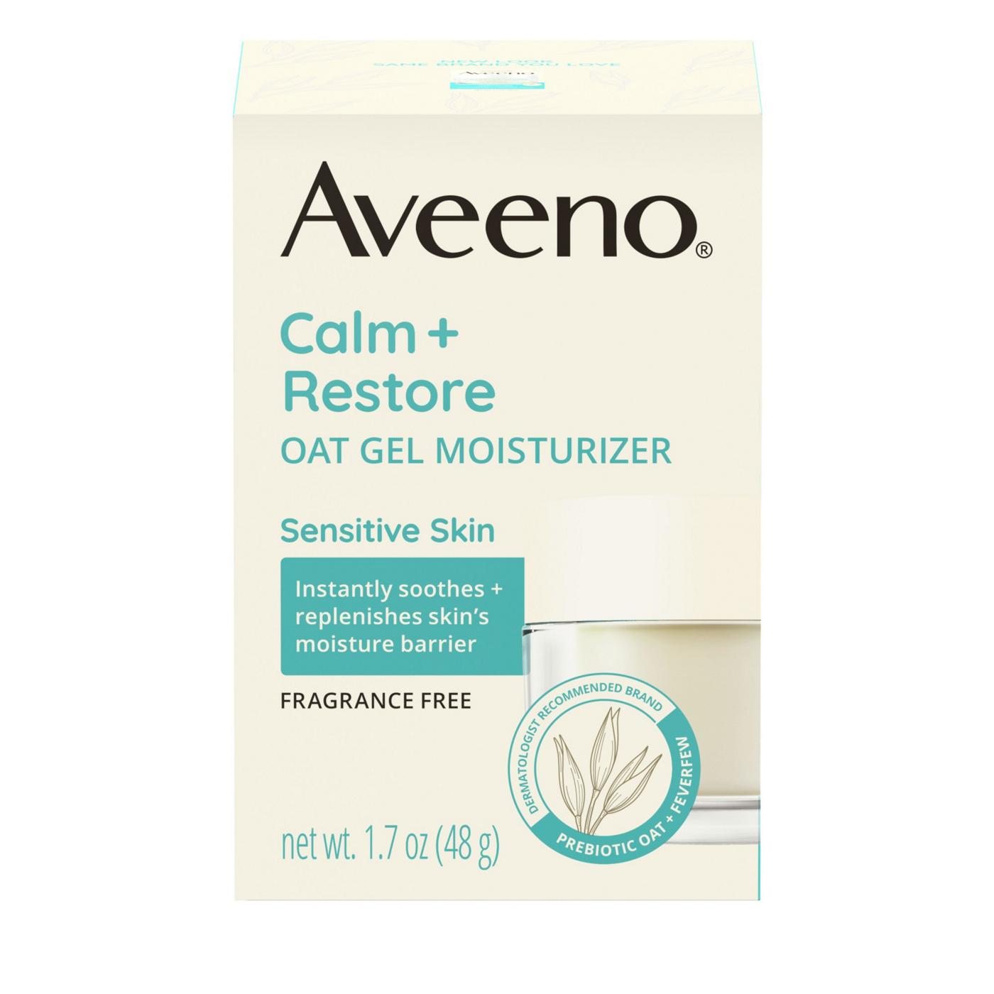 Aveeno Calm + Restore Oat Gel Face Moisturizer, For Sensitive Skin; image 1 of 8