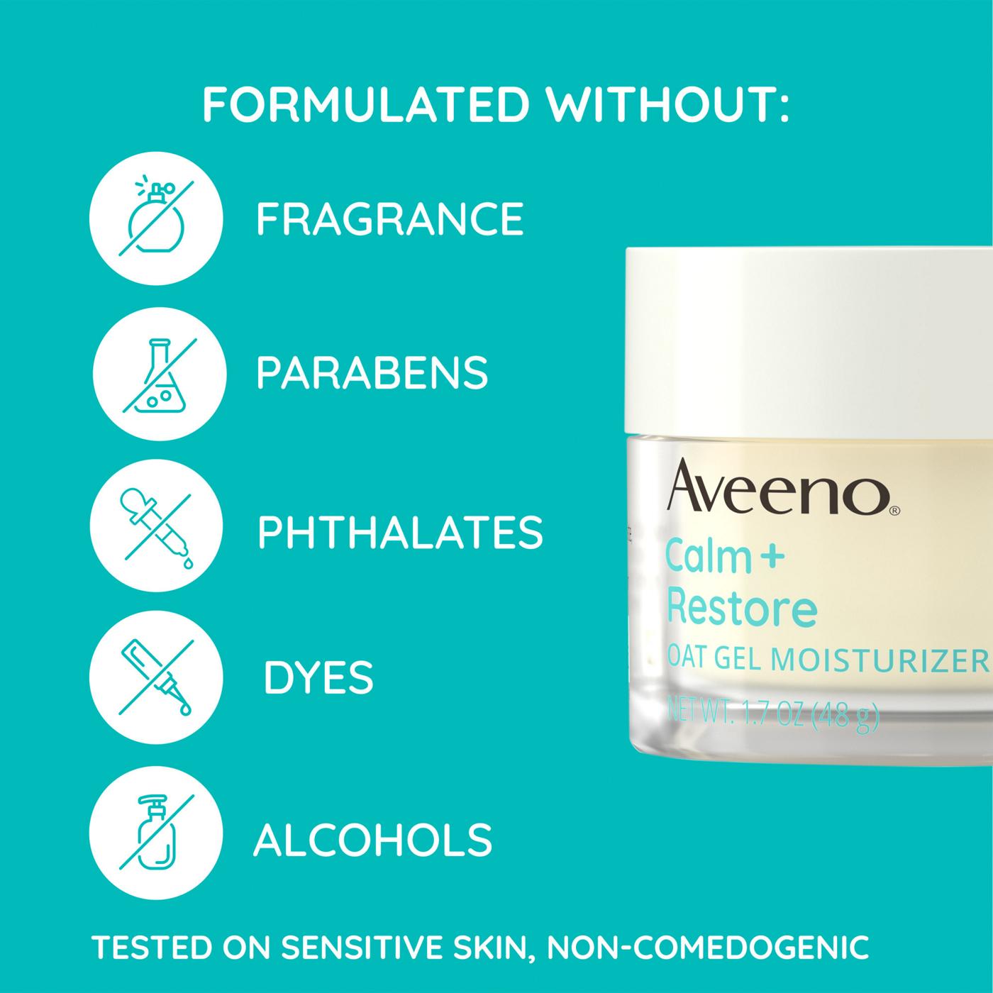 Aveeno Calm + Restore Oat Gel Face Moisturizer, For Sensitive Skin; image 4 of 8