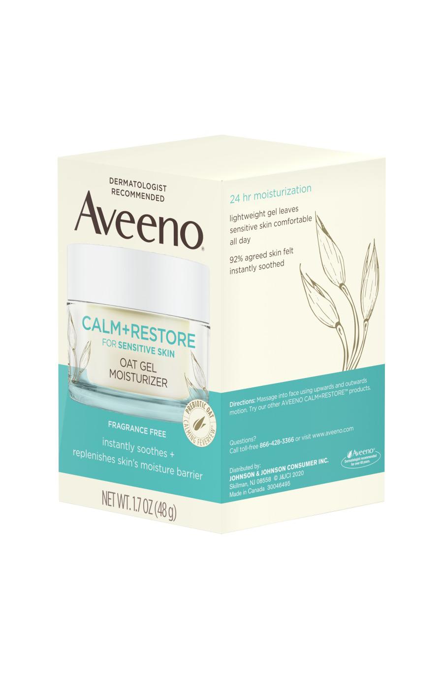 Aveeno Calm + Restore Oat Gel Face Moisturizer, For Sensitive Skin; image 6 of 7
