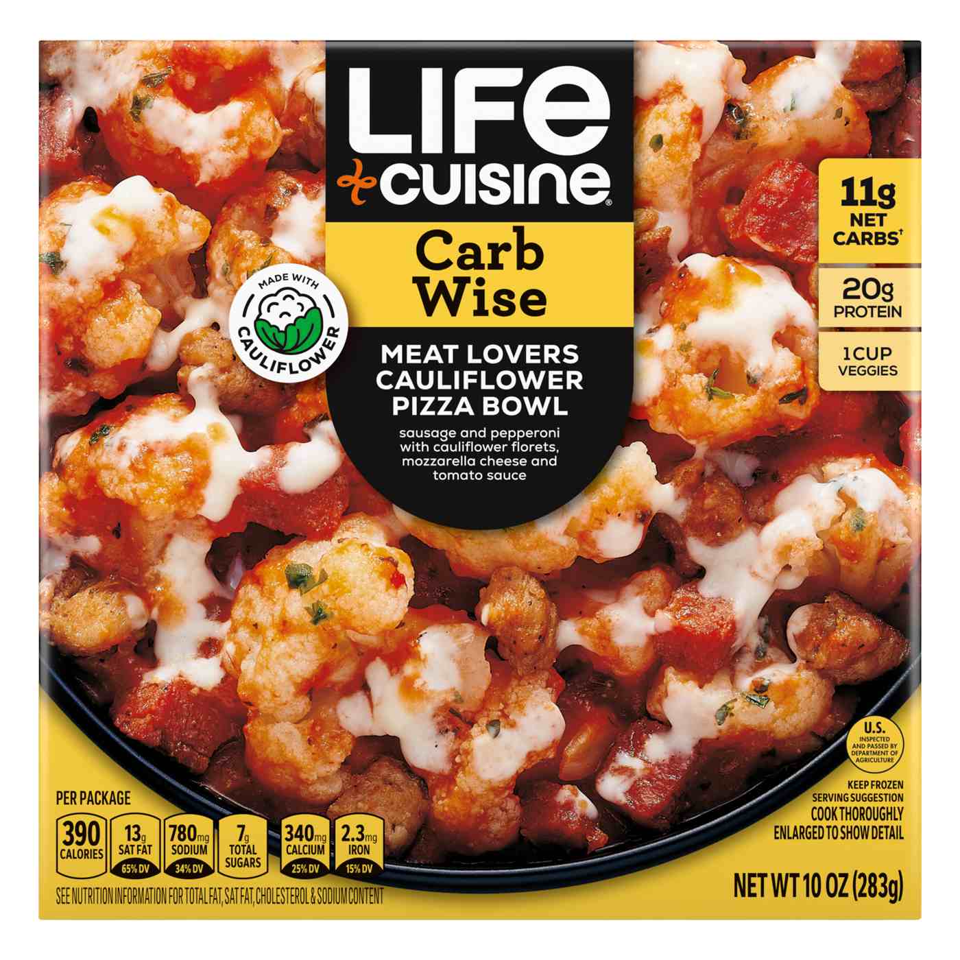 Life Cuisine Carb Wise Meat Lovers Cauliflower Pizza Bowl Frozen Meal; image 1 of 4