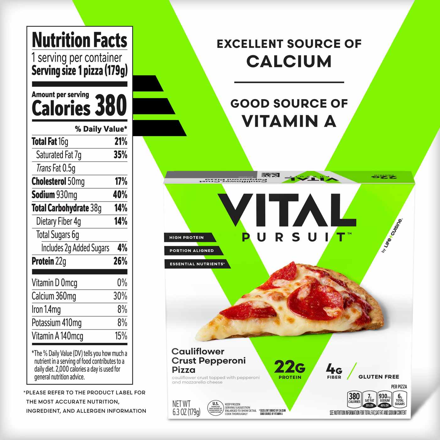 Vital Pursuit by Life Cuisine Cauliflower Crust Pepperoni High Protein Pizza; image 5 of 7