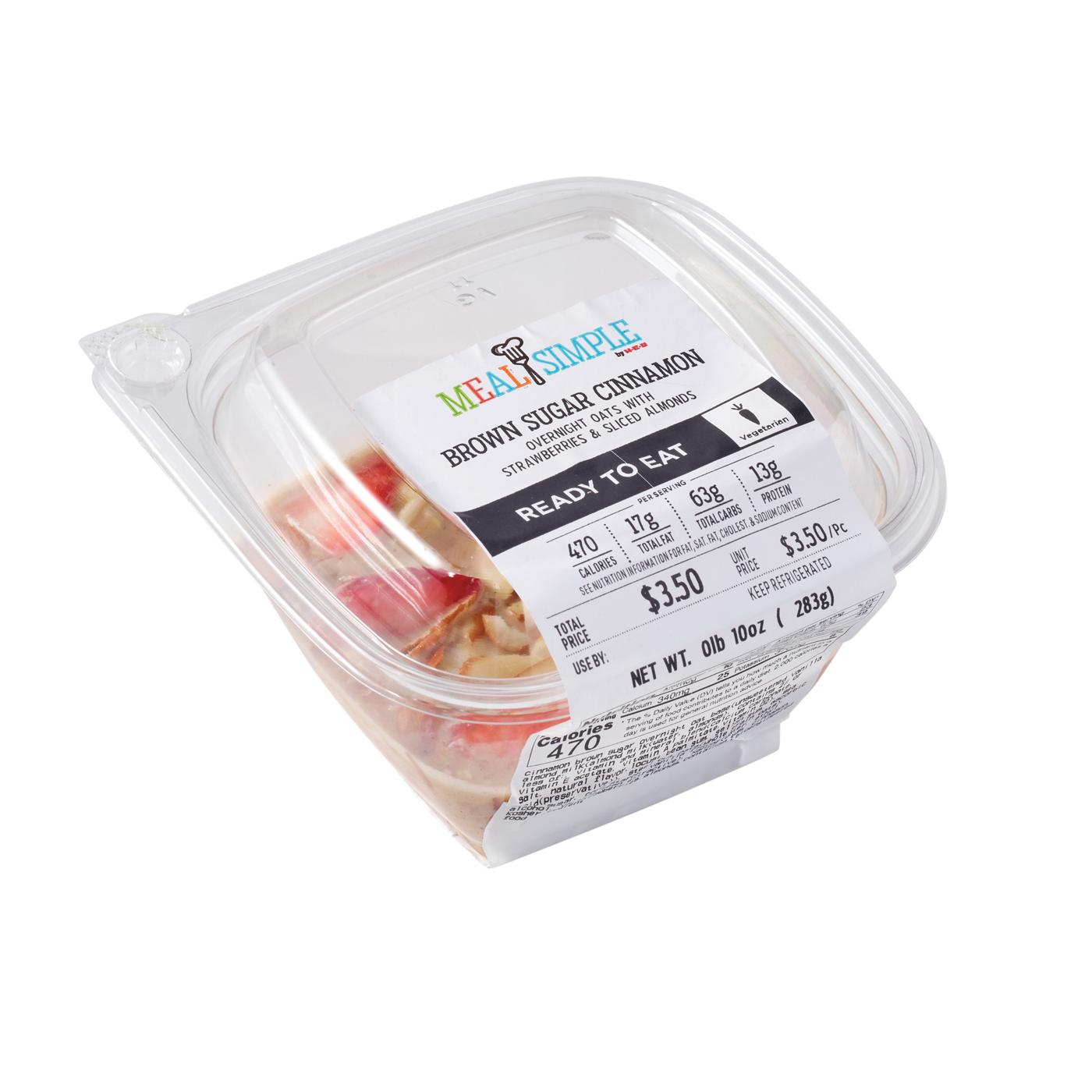 Meal Simple by HEB Overnight Oats Strawberry & Almonds (Sold Cold) Shop Snack trays at HEB