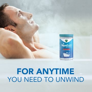 Vicks VapoBath, Bath Crystals, Soothing Non-Medicated Vicks Vapors, Refreshing Aromatherapy with Eucalyptus, Menthol, & Essential Oils