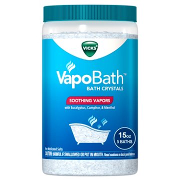 Vicks VapoBath, Bath Crystals, Soothing Non-Medicated Vicks Vapors, Refreshing Aromatherapy with Eucalyptus, Menthol, & Essential Oils