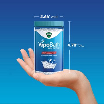Vicks VapoBath, Bath Crystals, Soothing Non-Medicated Vicks Vapors, Refreshing Aromatherapy with Eucalyptus, Menthol, & Essential Oils