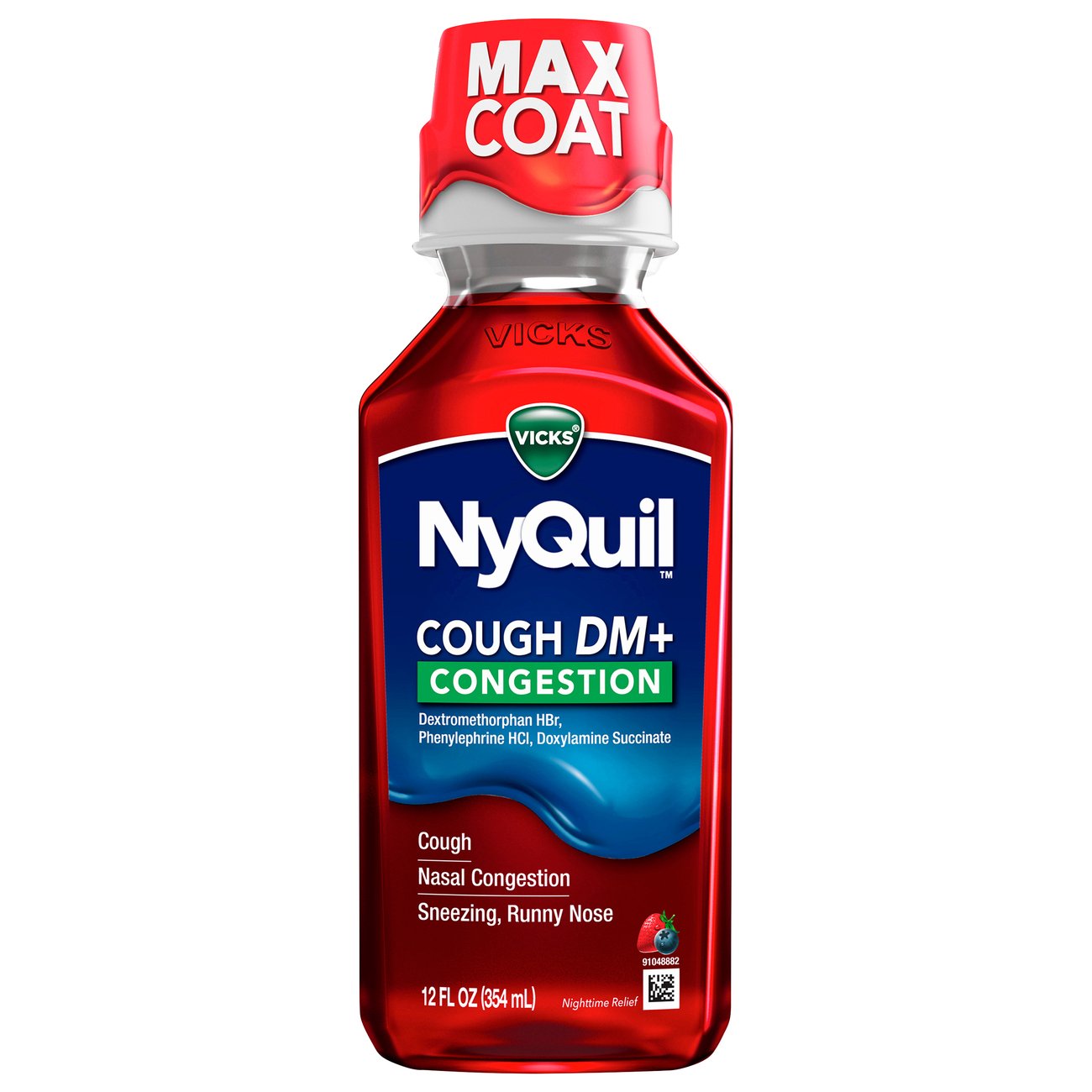 Vicks NyQuil Cough DM+ Congestion Relief Liquid Berry - Shop Medicines ...