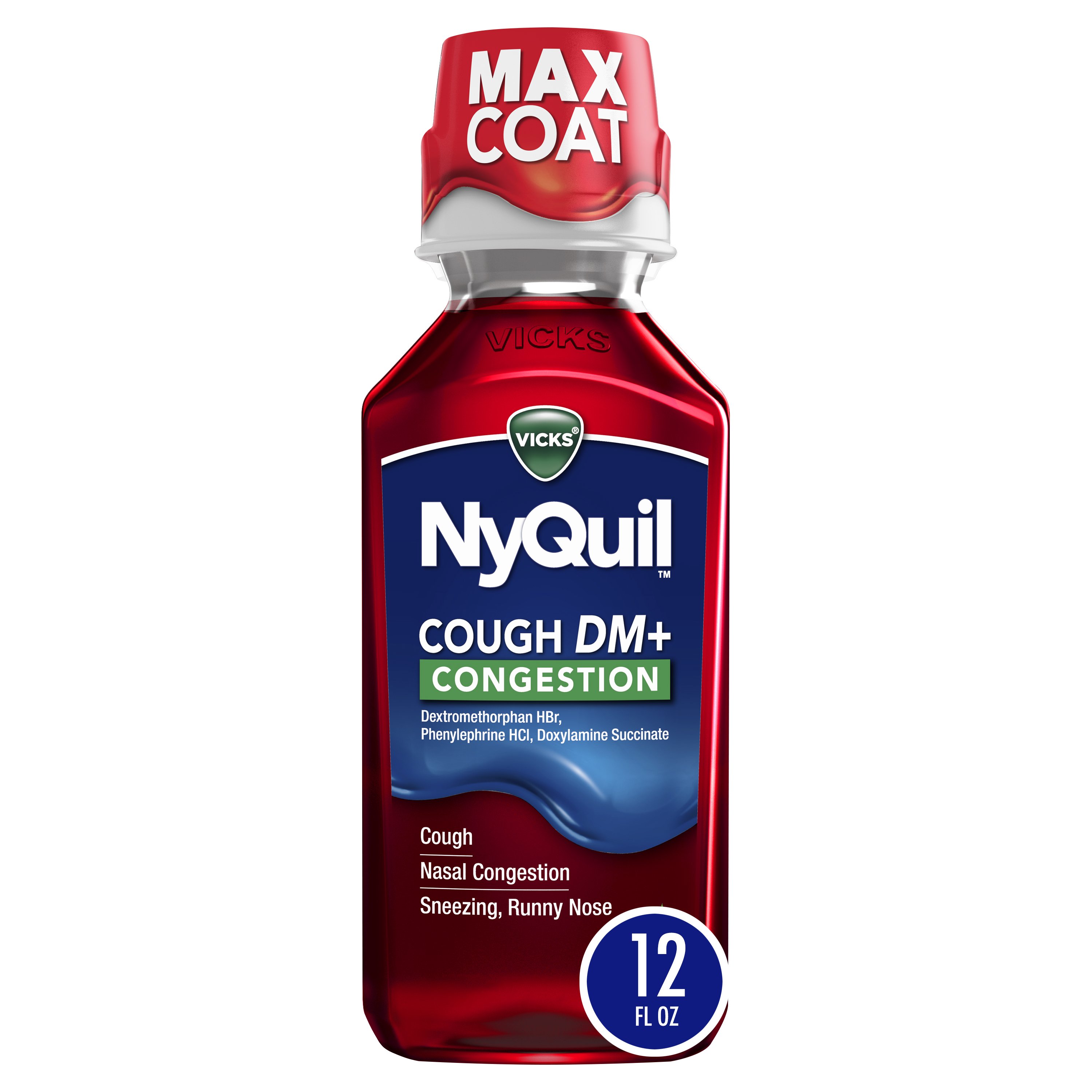 Vicks NyQuil Cough DM+ Congestion Relief Liquid Berry Shop Cough