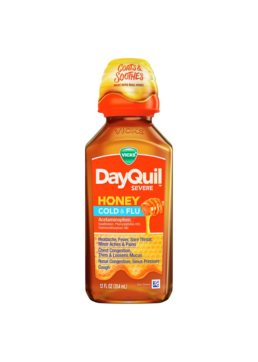 Vicks DayQuil SEVERE Cold & Flu Liquid - Honey; image 1 of 11