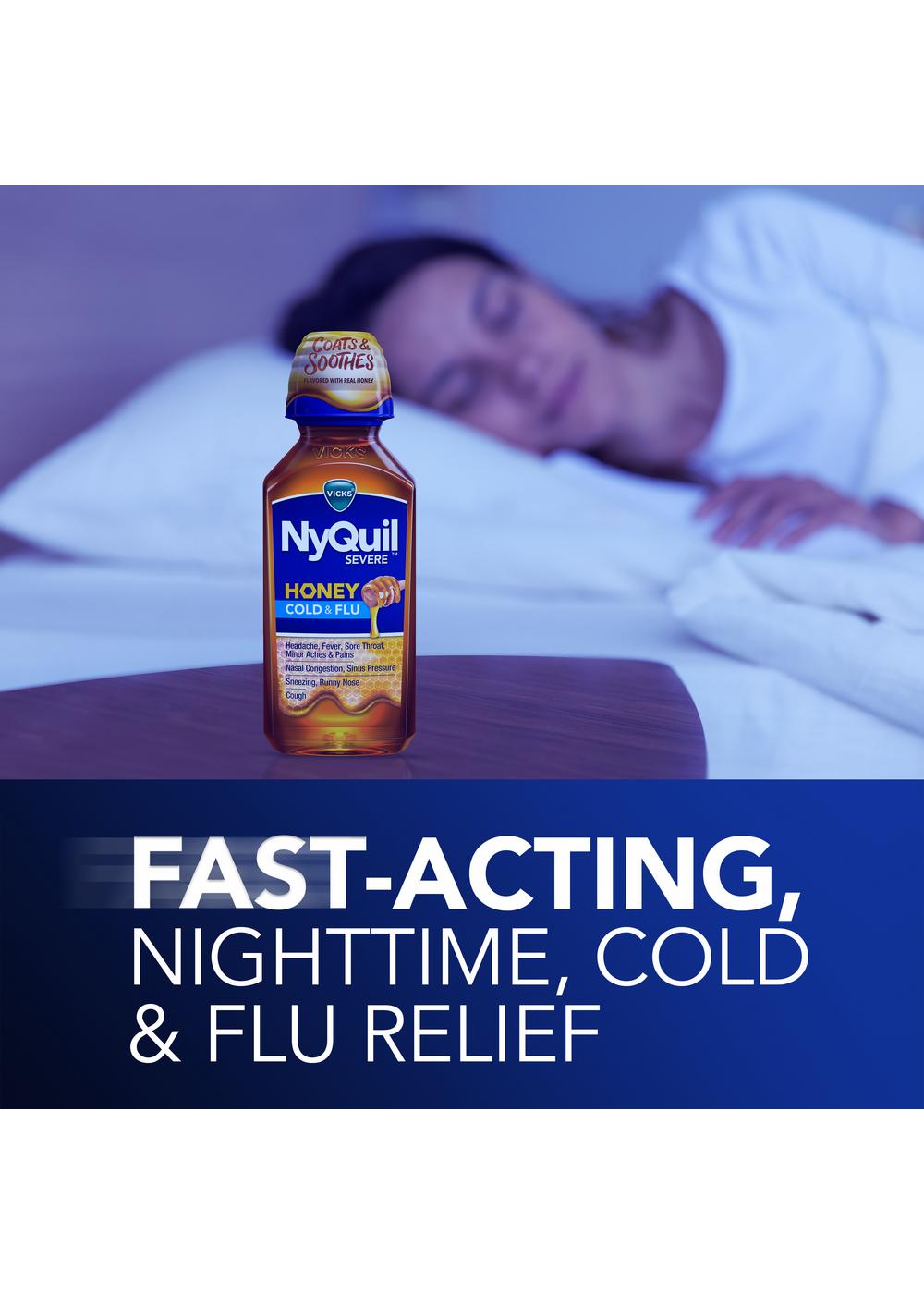 Vicks NyQuil SEVERE Cold & Flu Liquid - Honey; image 8 of 11