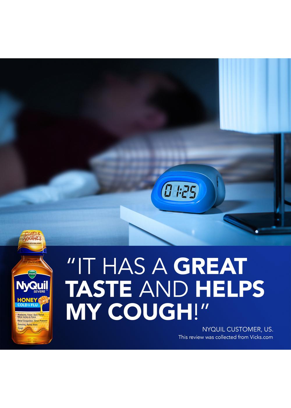Vicks NyQuil SEVERE Cold & Flu Liquid - Honey; image 9 of 11