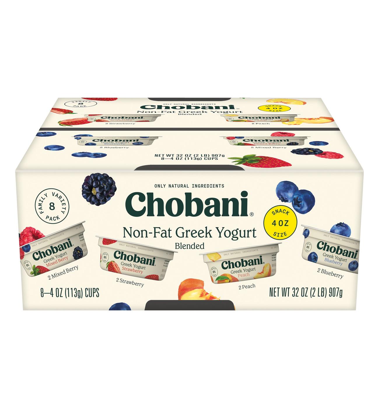 Chobani Non-Fat Blended Greek Yogurt Variety Pack; image 1 of 5