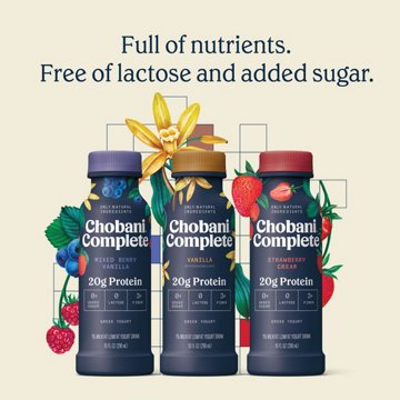 Chobani 20G Protein Zero Sugar Added Yogurt Drink - Vanilla, 10 oz