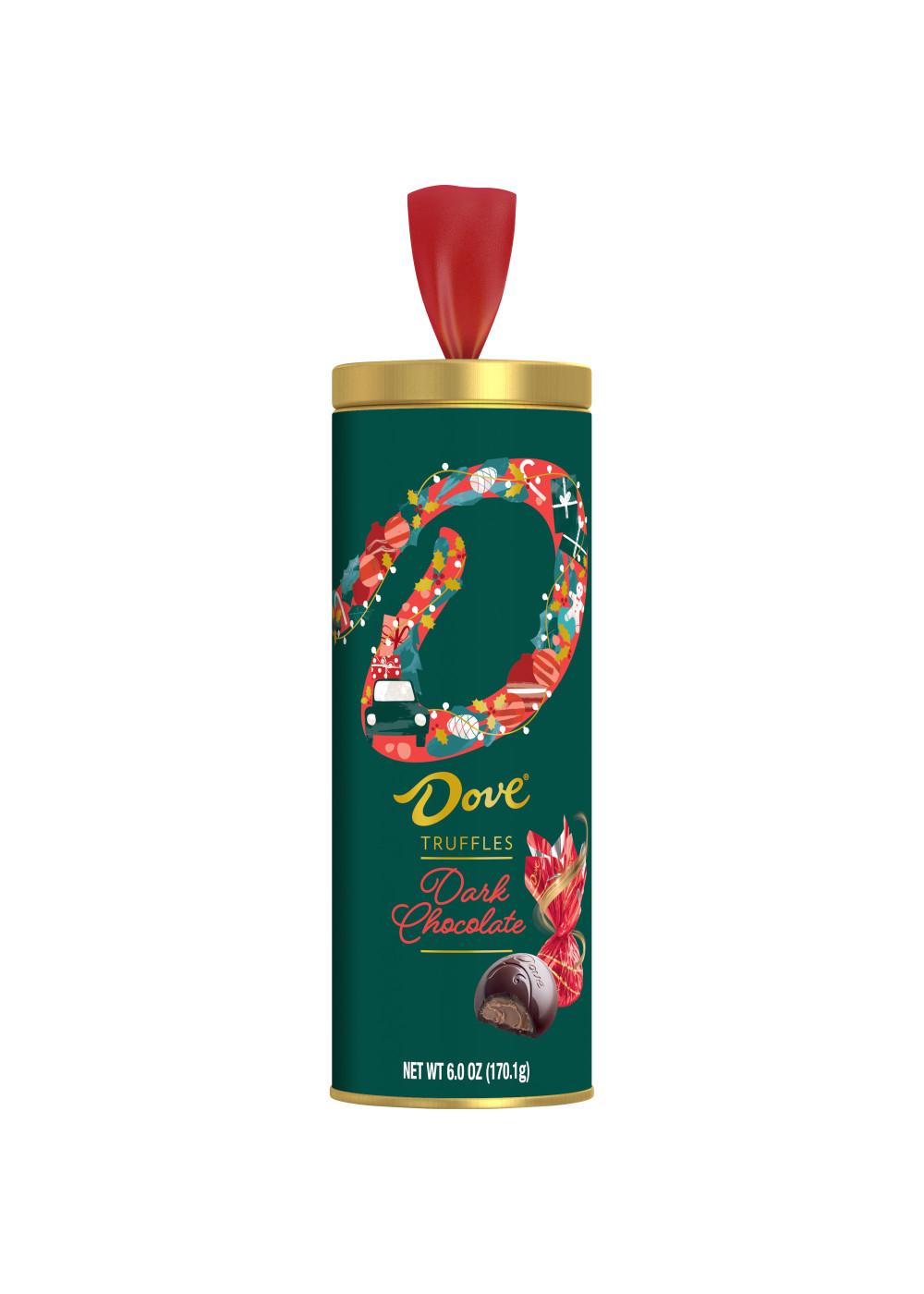 Dove Truffles Christmas Dark Chocolate Candy Holiday Gift Tin; image 1 of 6