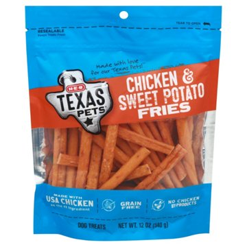 H-E-B Texas Pets Chicken & Sweet Potato Fries, 12 oz