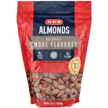 H-E-B Hickory Smoke-Flavored Almonds, 24 oz