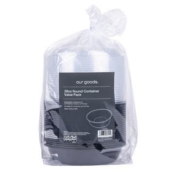 our goods Disposable Round Food Containers, 25 pk