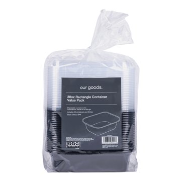 our goods Rectangle Disposable Containers & Lids, 25 pk