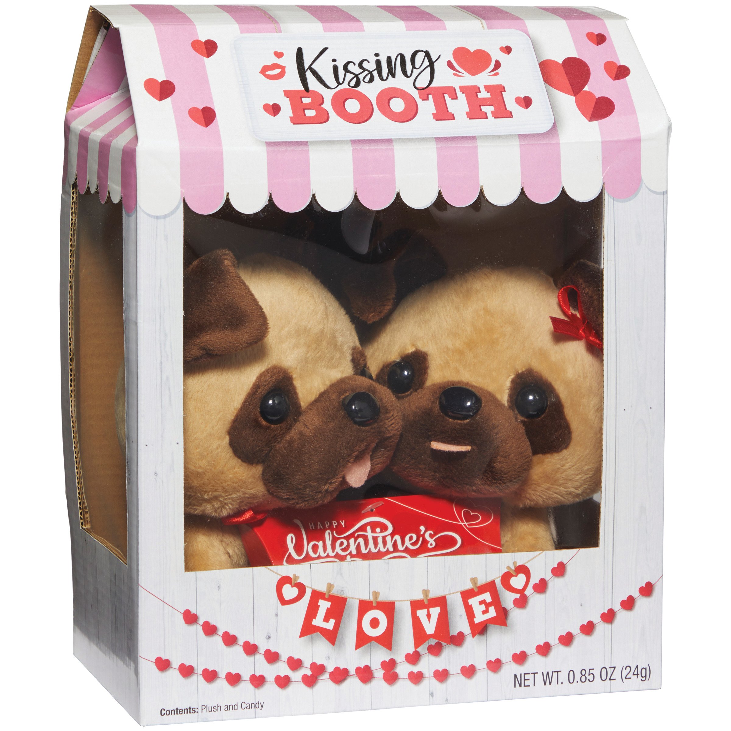 Mega Toys Kissing Booth Valentine Plush Gift Set with Candy Shop Gift