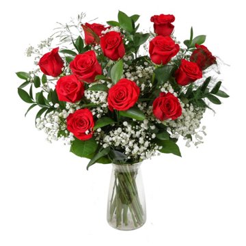 BLOOMS by H-E-B Dozen Red Roses Designer Flower Arrangement