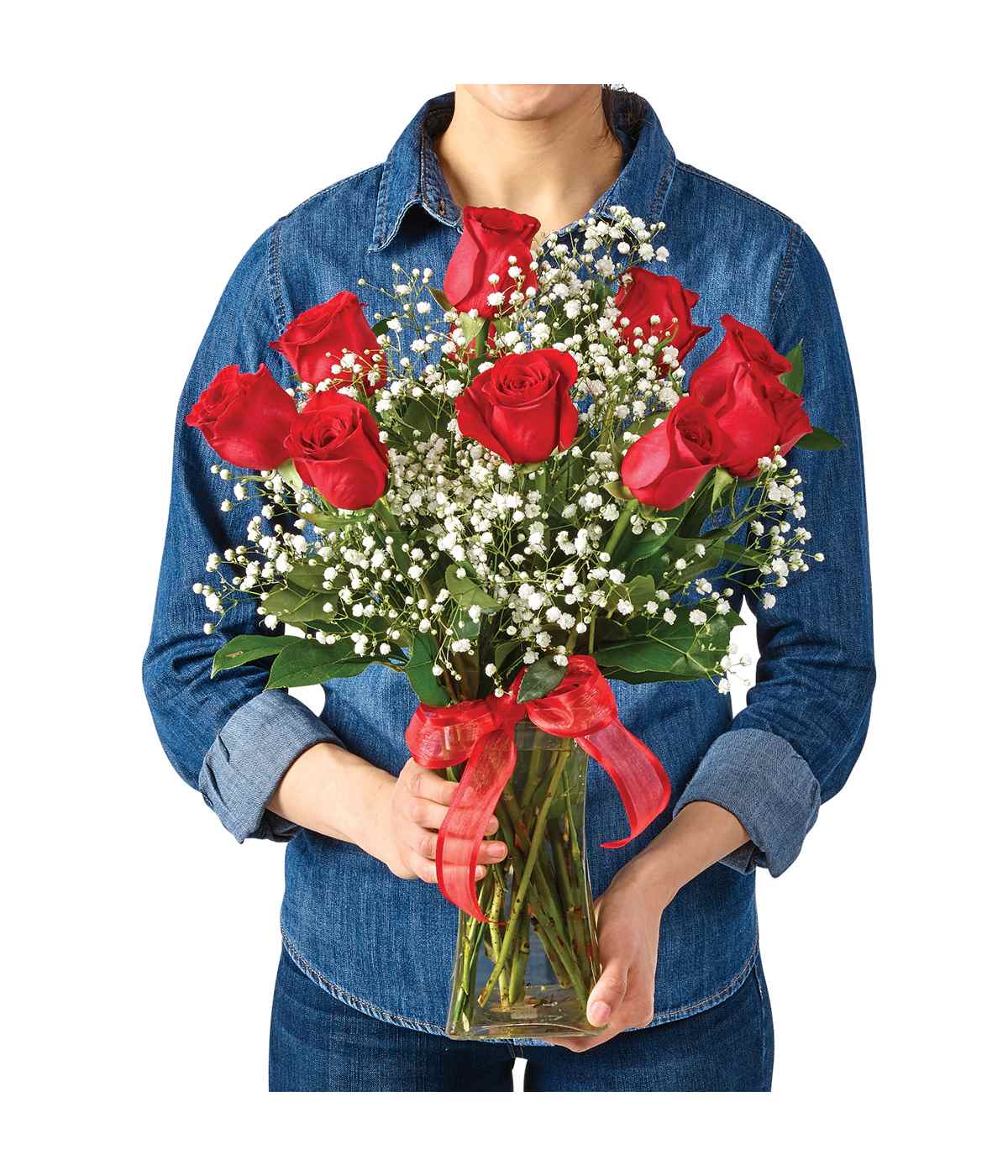 BLOOMS by H E B Dozen Red Roses Designer Flower Arrangement