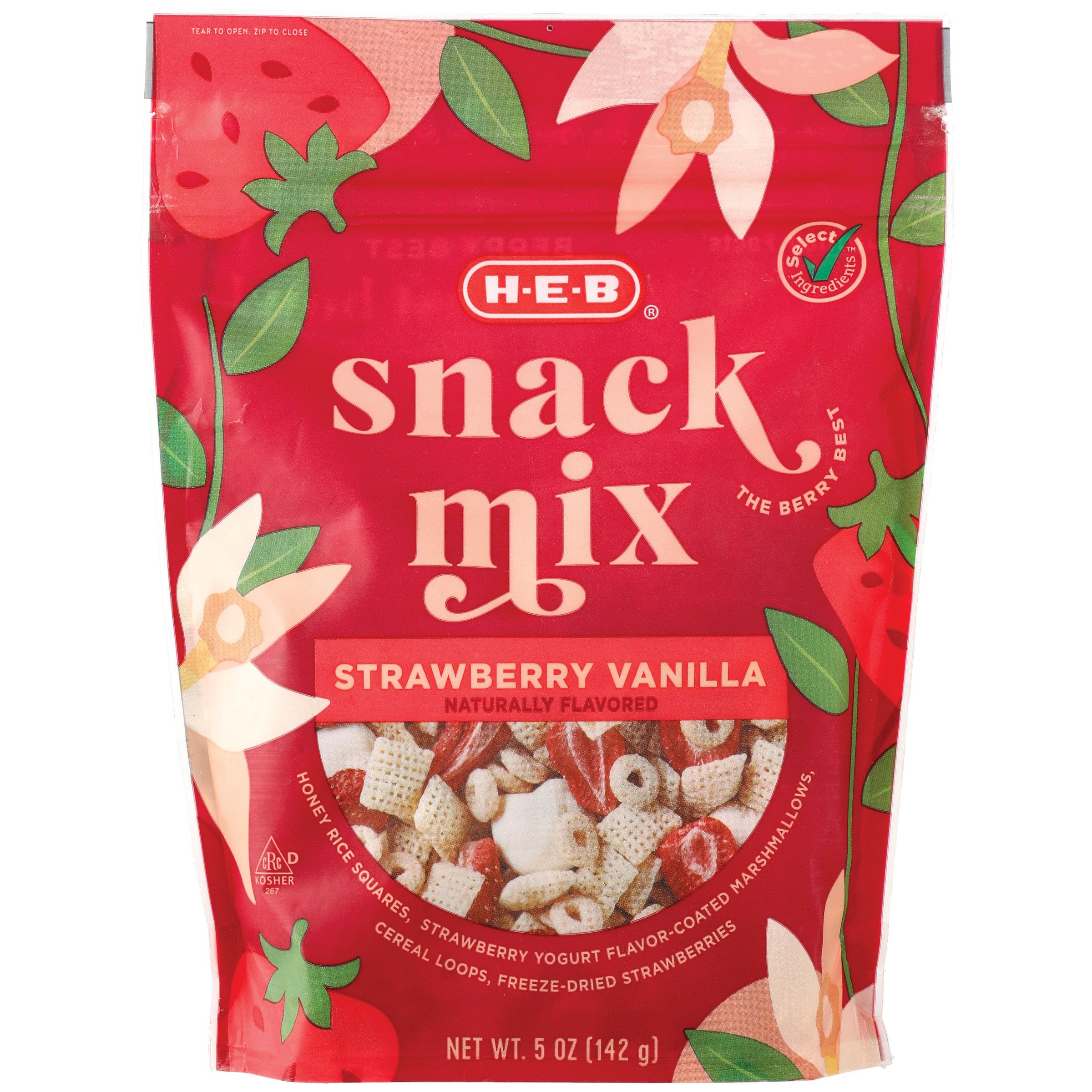 H-E-B Select Ingredients Strawberry Vanilla Snack Mix - Shop Trail Mix ...