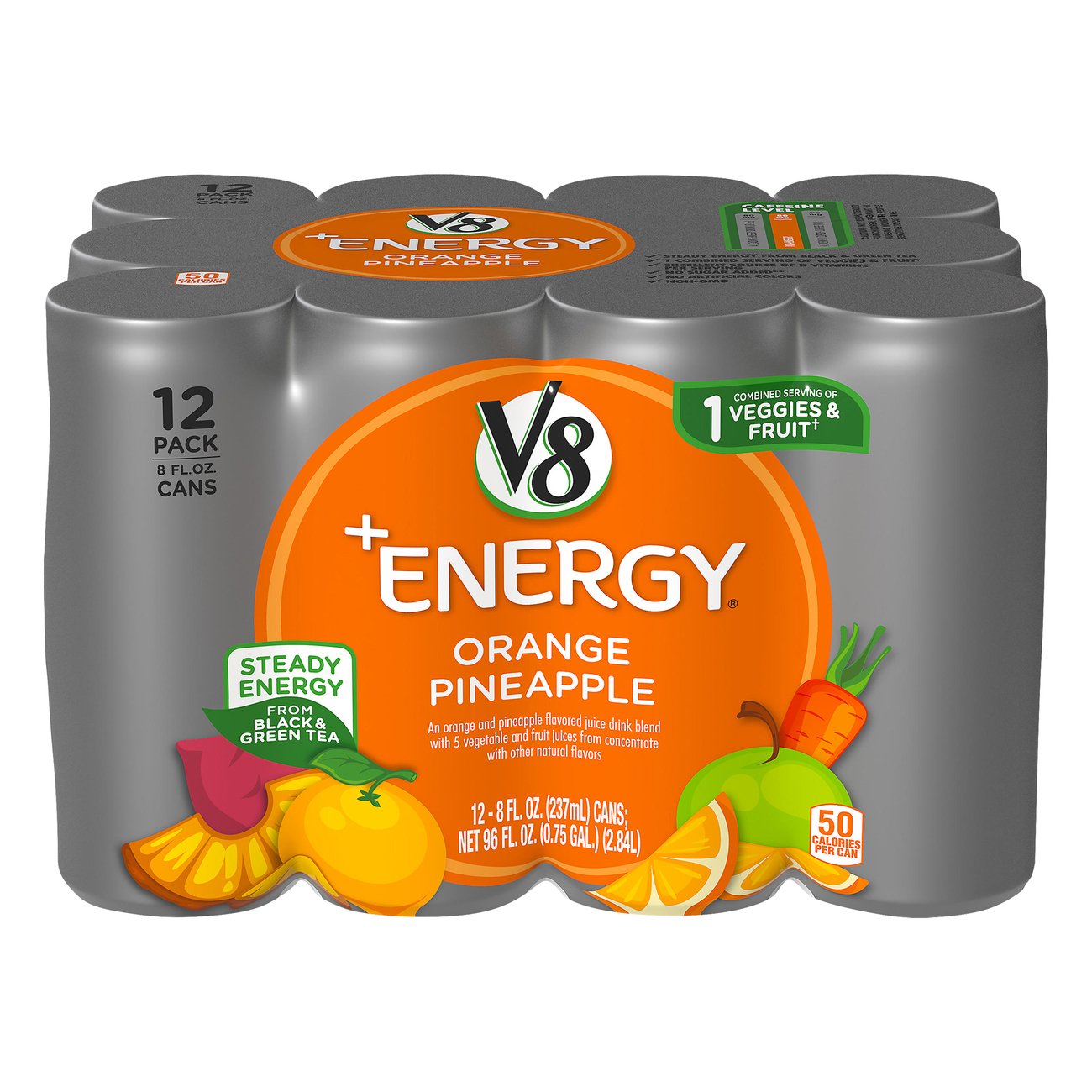 V8 + Energy Orange Pineapple 8 oz Cans Shop Juice at HEB