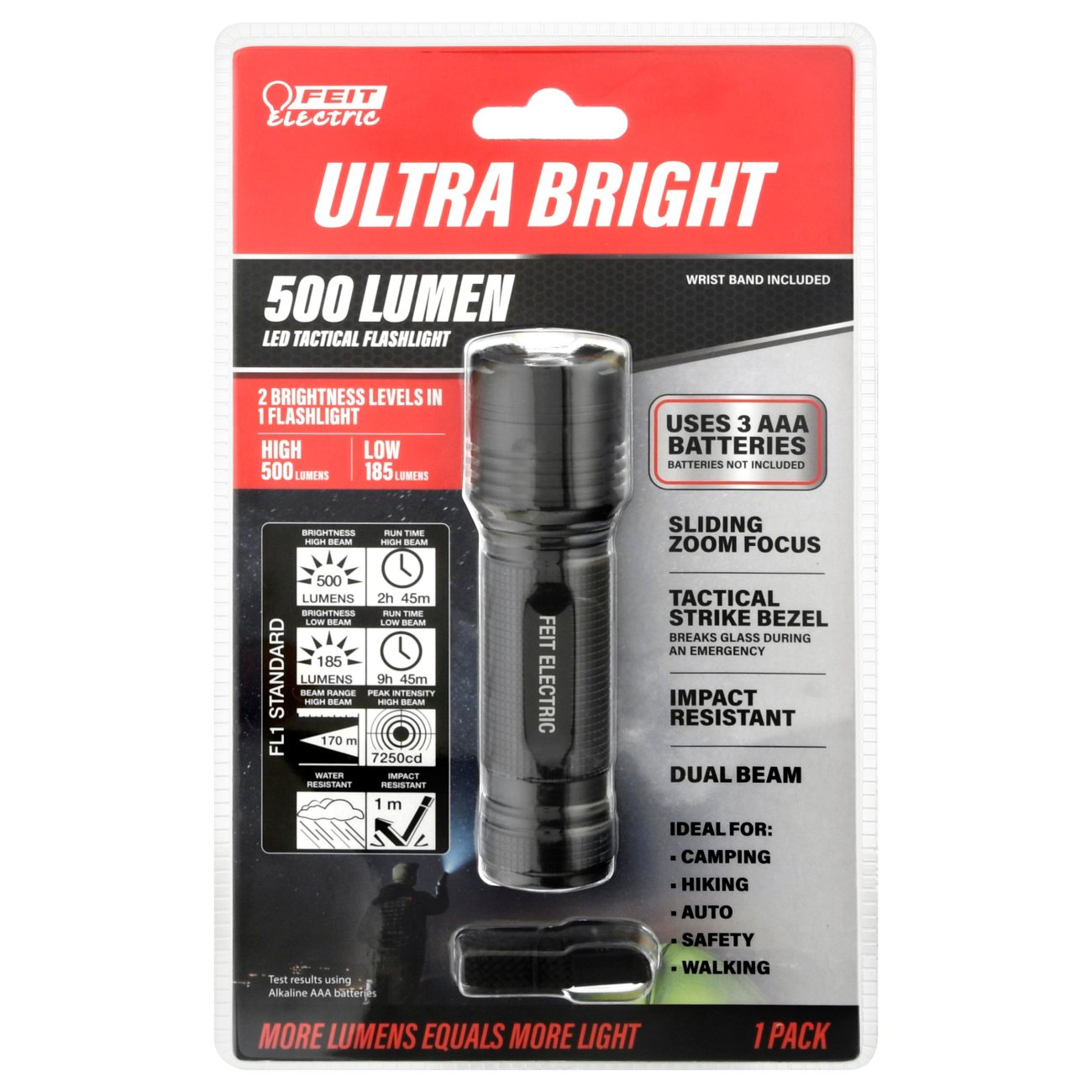 Feit Electric 500 Lumen Led Tactical Flashlight Shop Flashlights At H E B