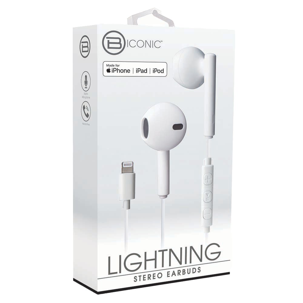 Bytech Bionic White Lightning Stereo Earbuds - Shop Headphones at H-E-B