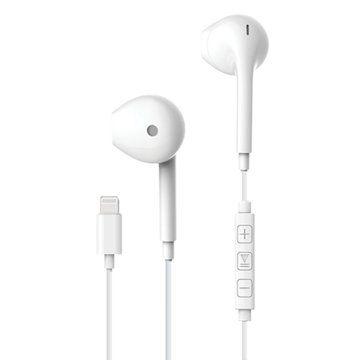 Biconic Lightning Stereo Earbuds - White