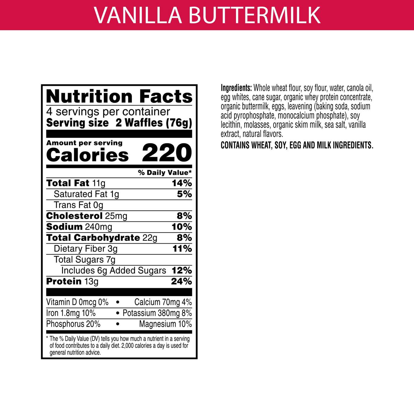 Kashi GO Vanilla Buttermilk Frozen Protein Waffles, 10.7 oz; image 3 of 3