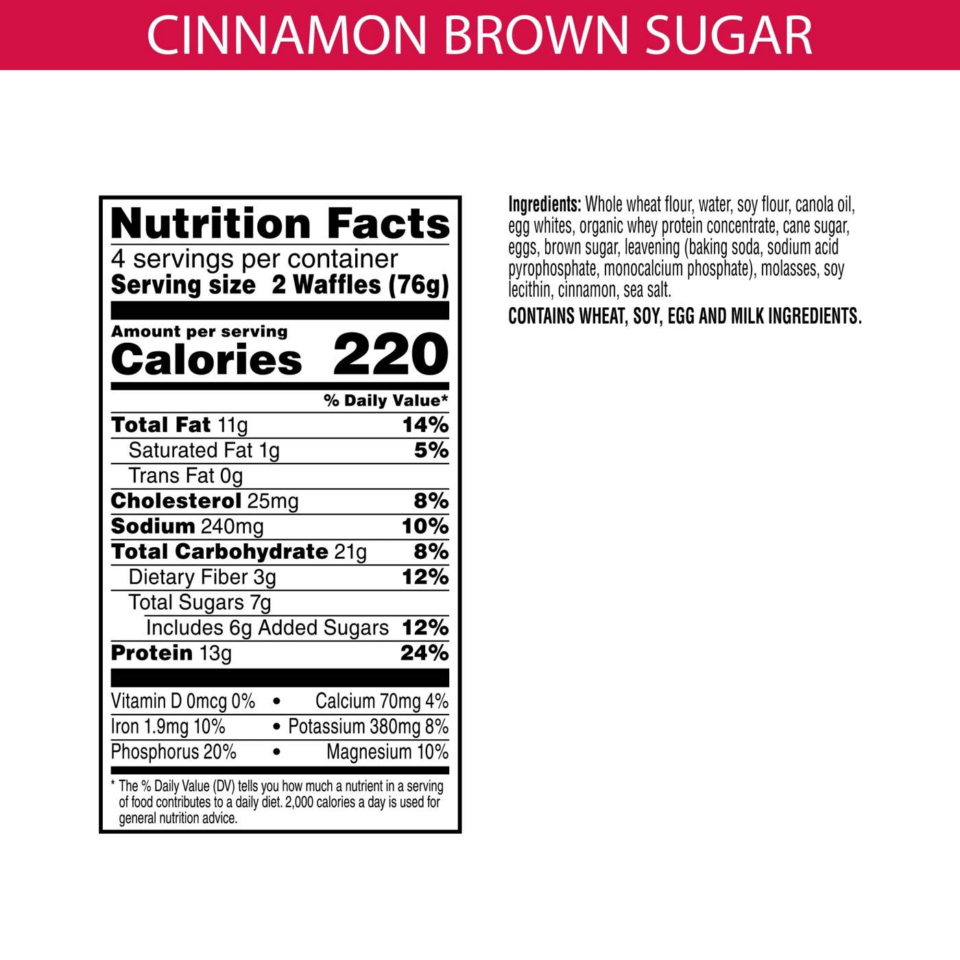 Kashi GO Cinnamon Brown Sugar Frozen Protein Waffles, 10.7 oz Shop Entrees & sides at HEB