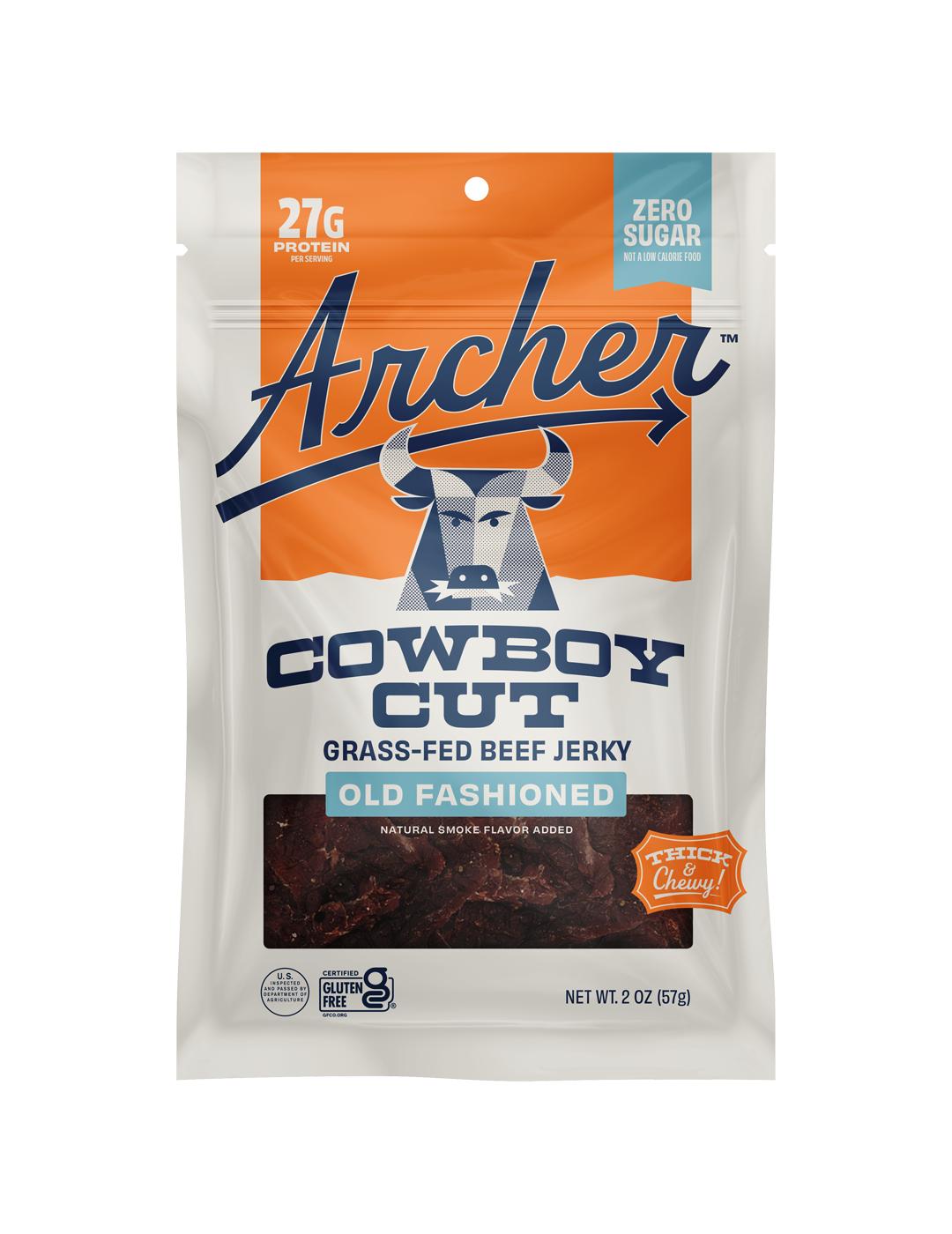 Archer Zero Sugar 27g Protein Cowboy Cut Grass-Fed Beef Jerky - Old Fashioned; image 1 of 2