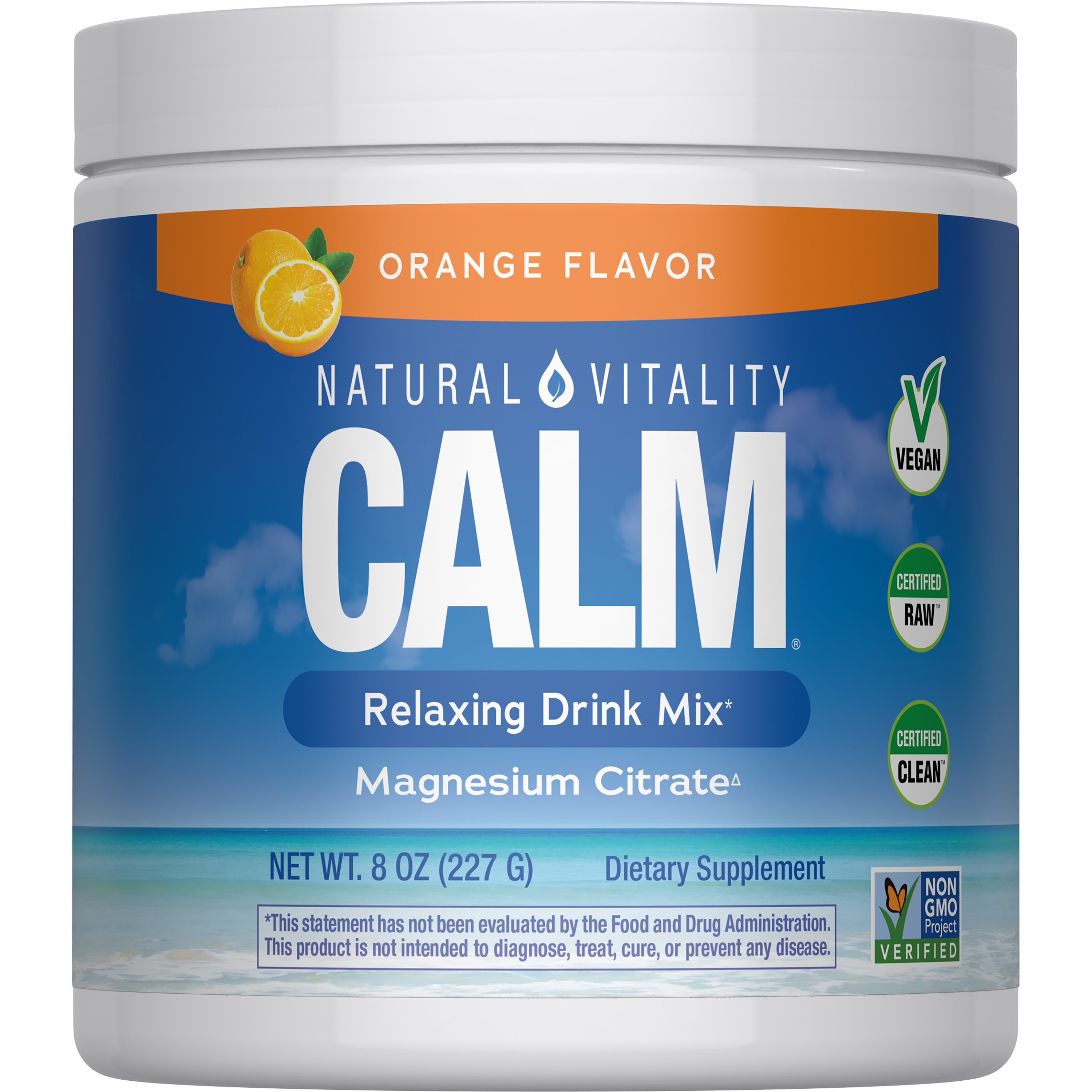 Natural Vitality Calm Magnesium Supplement Drink Mix - Orange, 8 oz