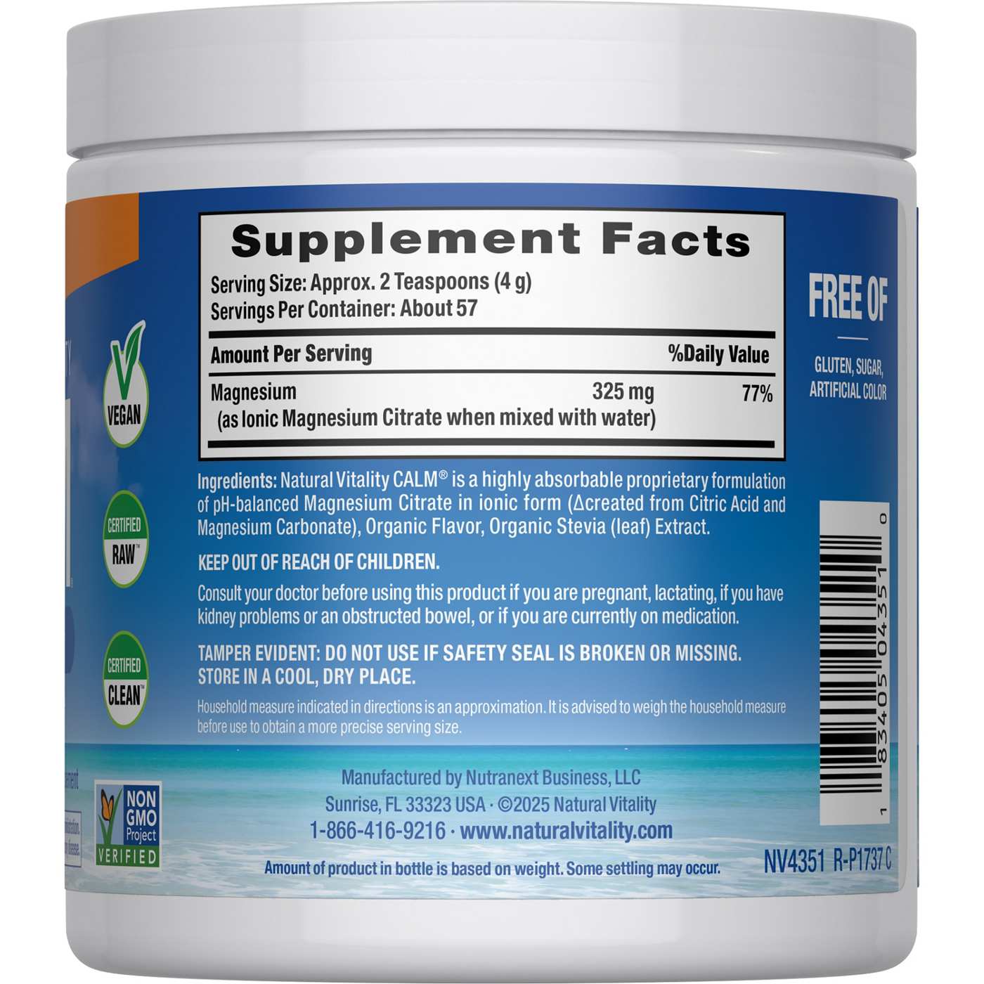 Natural Vitality Calm Magnesium Supplement Drink Mix - Orange; image 2 of 3