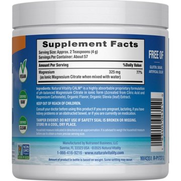 Natural Vitality Calm Magnesium Supplement Drink Mix - Orange, 8 oz
