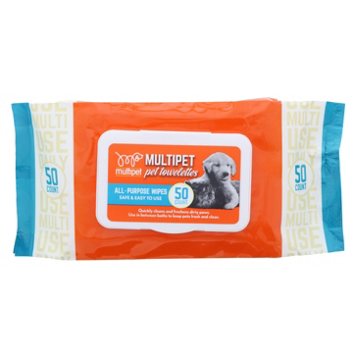 Multipet Pet Towelettes All-Purpose Wipes, 50 ct