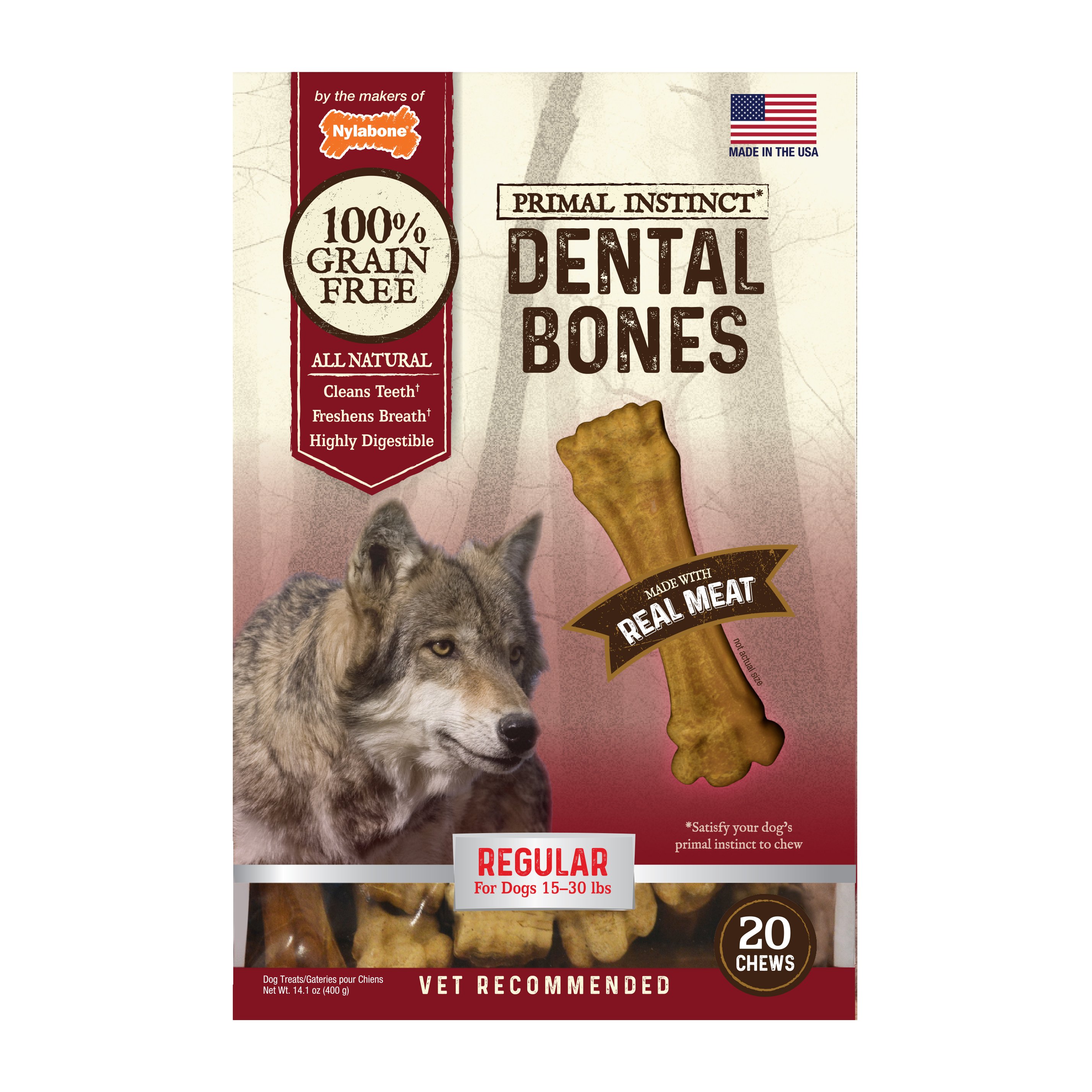 Nylabone Primal Instinct Dental Dog Bones Shop Bones & rawhides at HEB