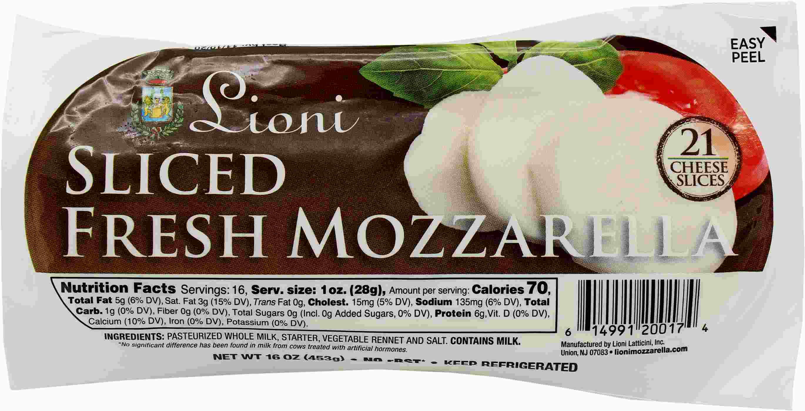 Lioni Fresh Mozzarella Sliced Cheese; image 1 of 2
