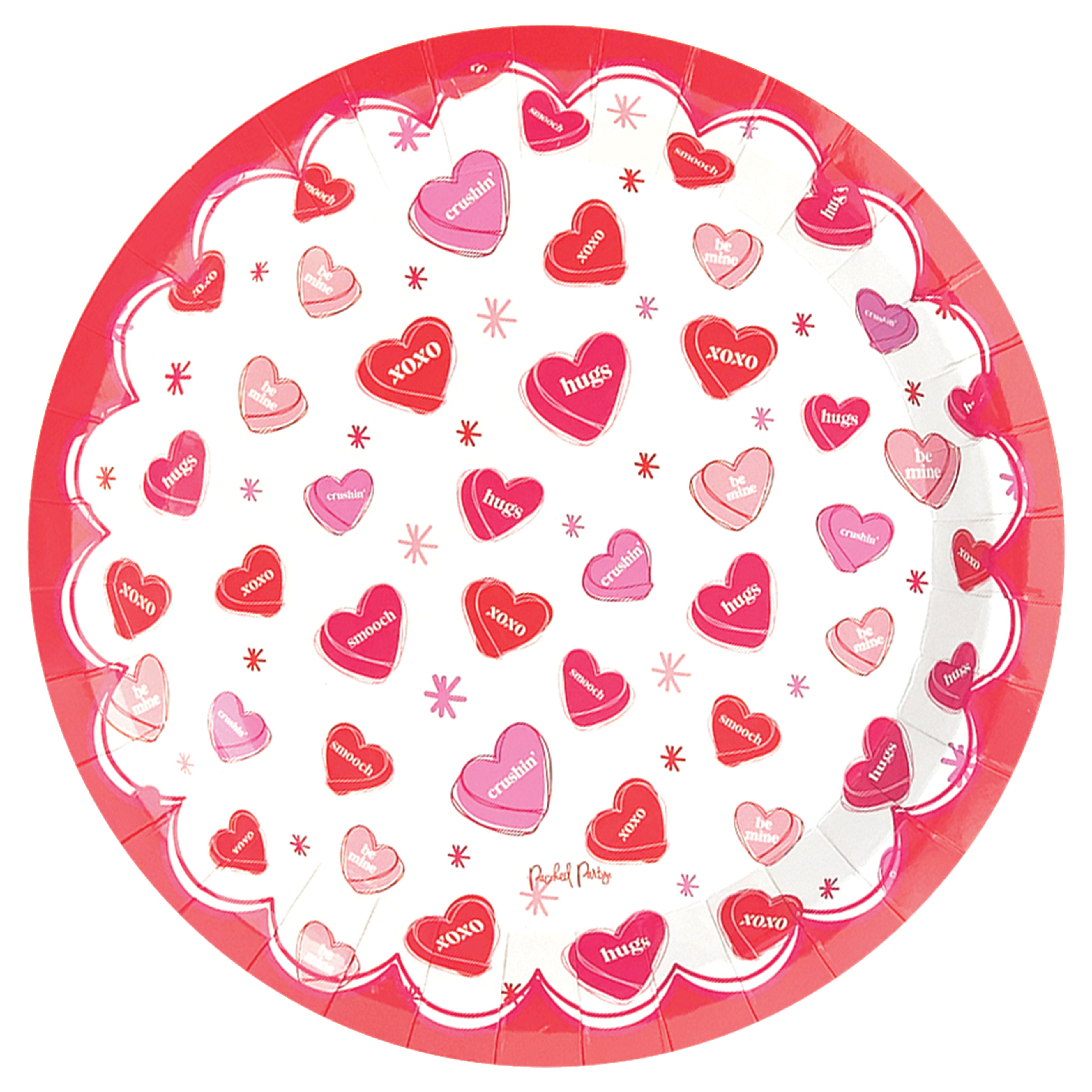 Packed Party Candy Hearts Valentine Paper Plates Shop Plates & Bowls