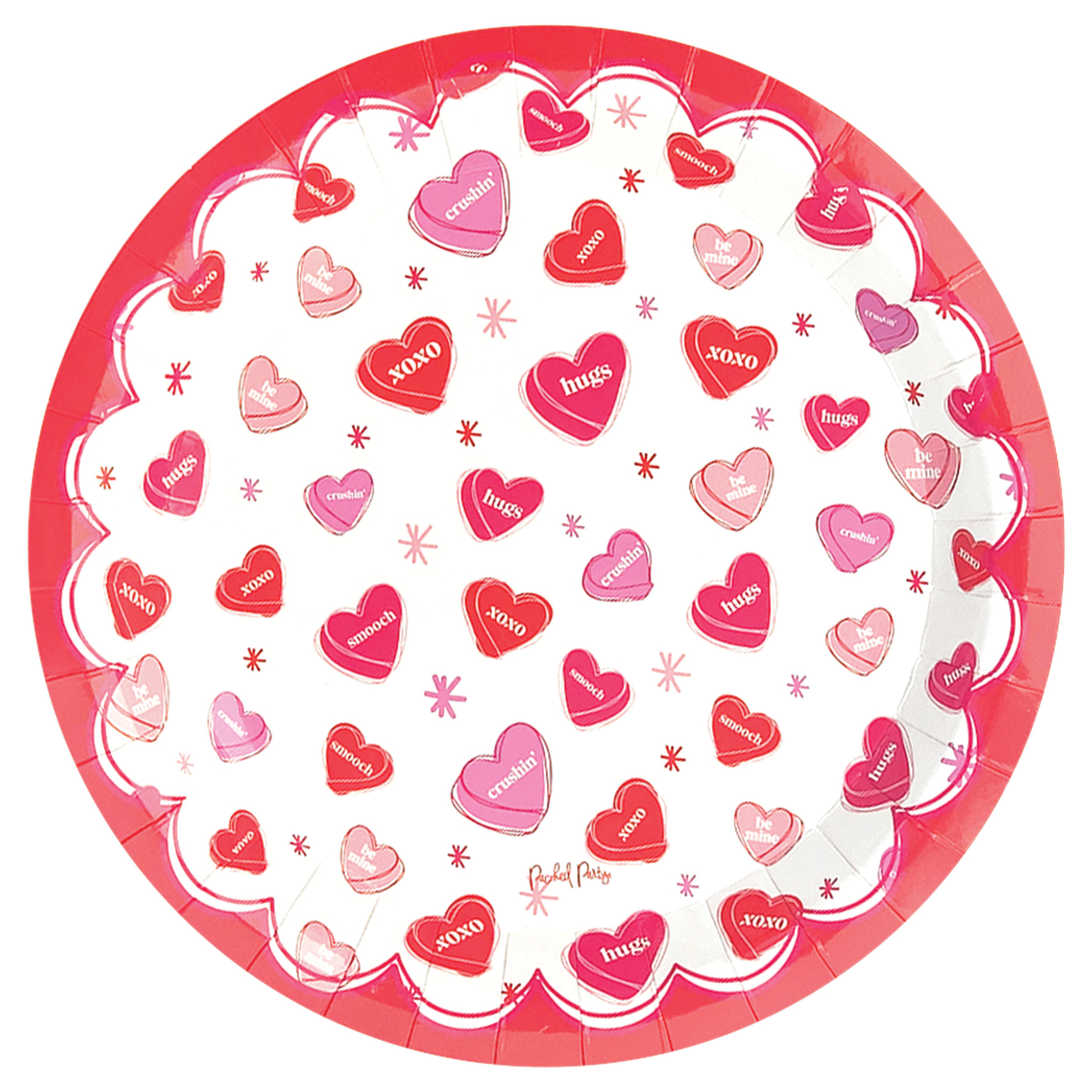 Packed Party Candy Hearts Valentine Paper Plates - Shop Plates & Bowls ...