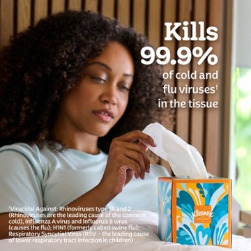 Kleenex Anti-Viral Facial Tissues Cube Boxes 3 Ply, 4 pk, 220 ct