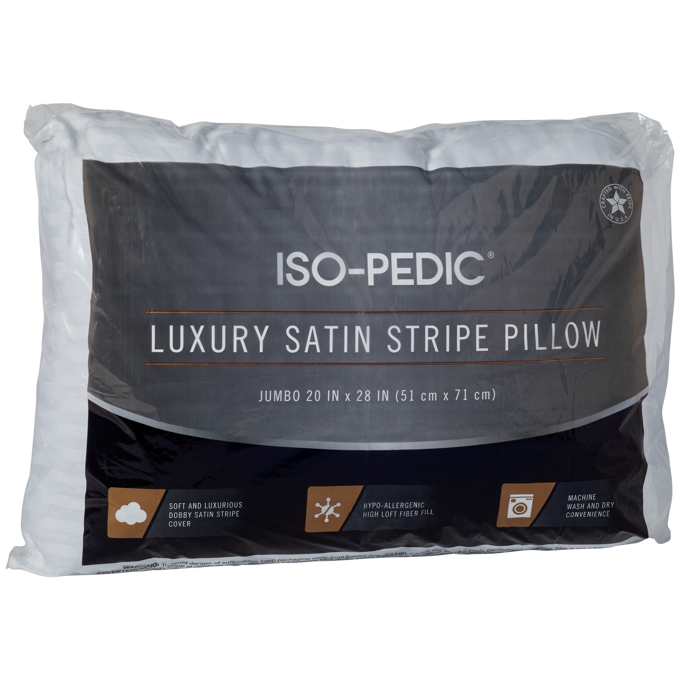 Iso-Pedic Luxury Microfiber Satin Stripe Pillow Jumbo - Shop Pillows at ...