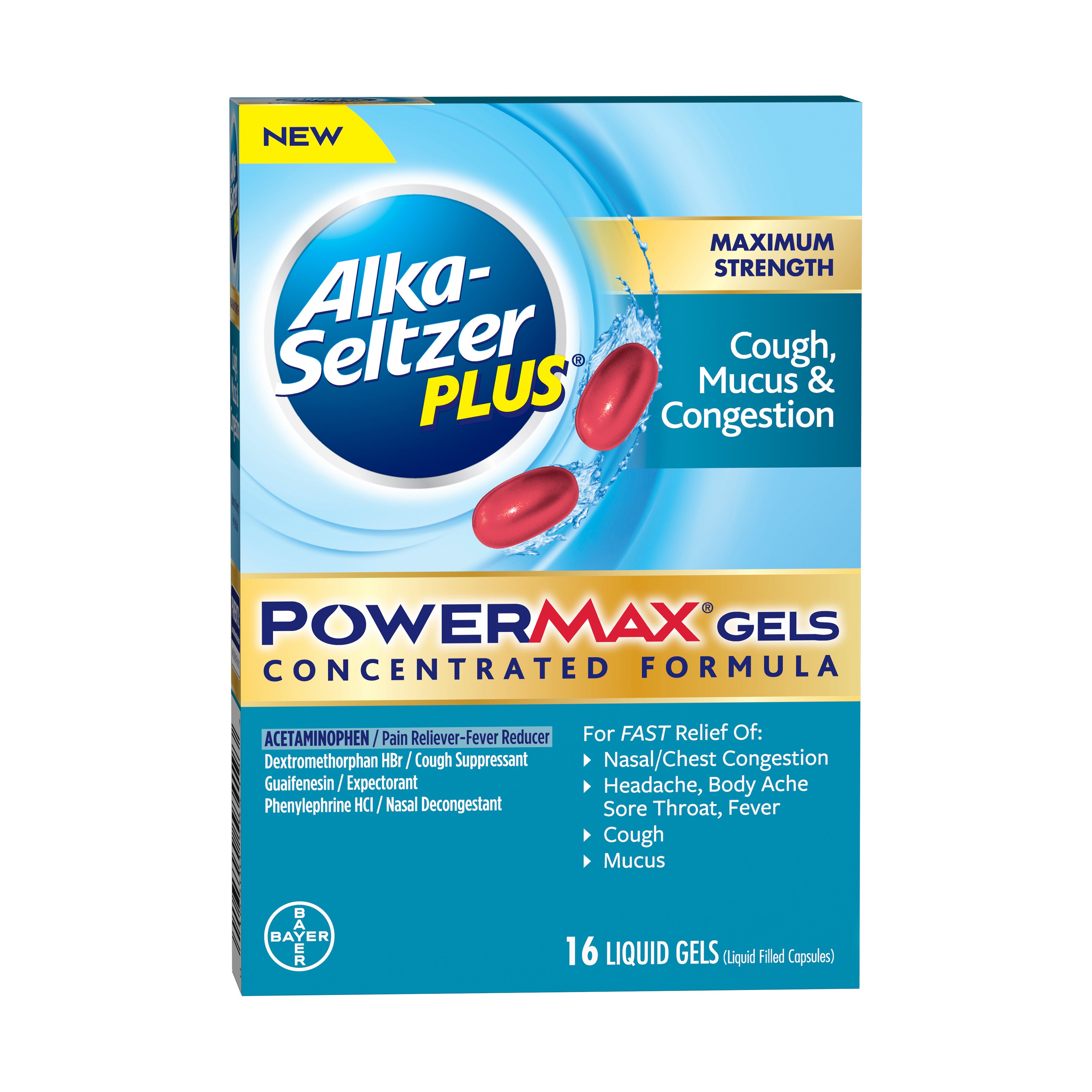 Alka-Seltzer Plus Maximum Strength Cough Mucus & Congestion PowerMax ...