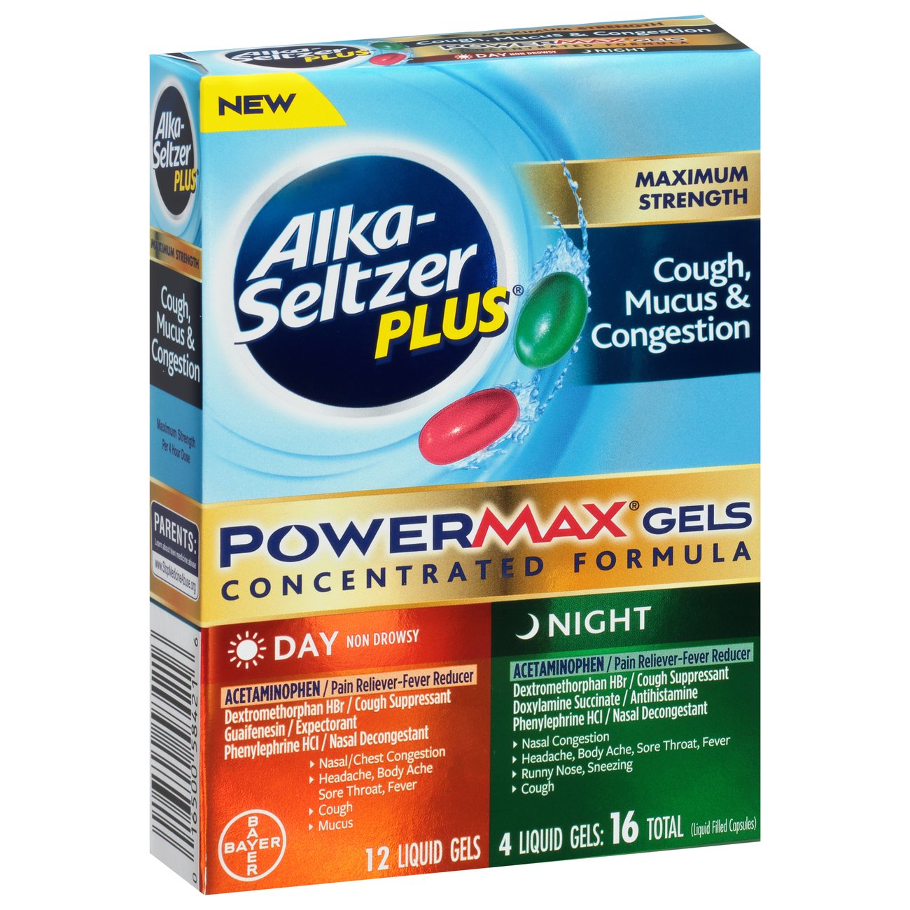 AlkaSeltzer Plus Maximum Strength Cough Mucus & Congestion Day & Night