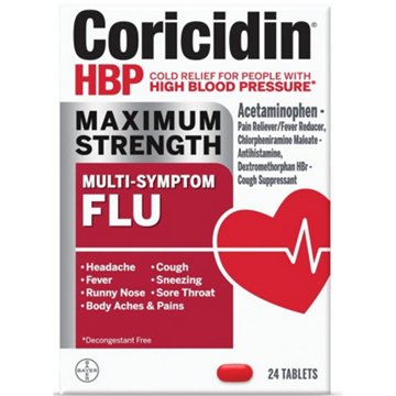 Coricidin HBP Maximum Strength Multi-Symptom Flu Tablets