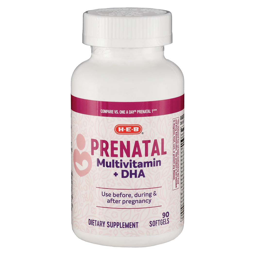 HEB Prenatal Multivitamin + DHA Softgels Shop Vitamins