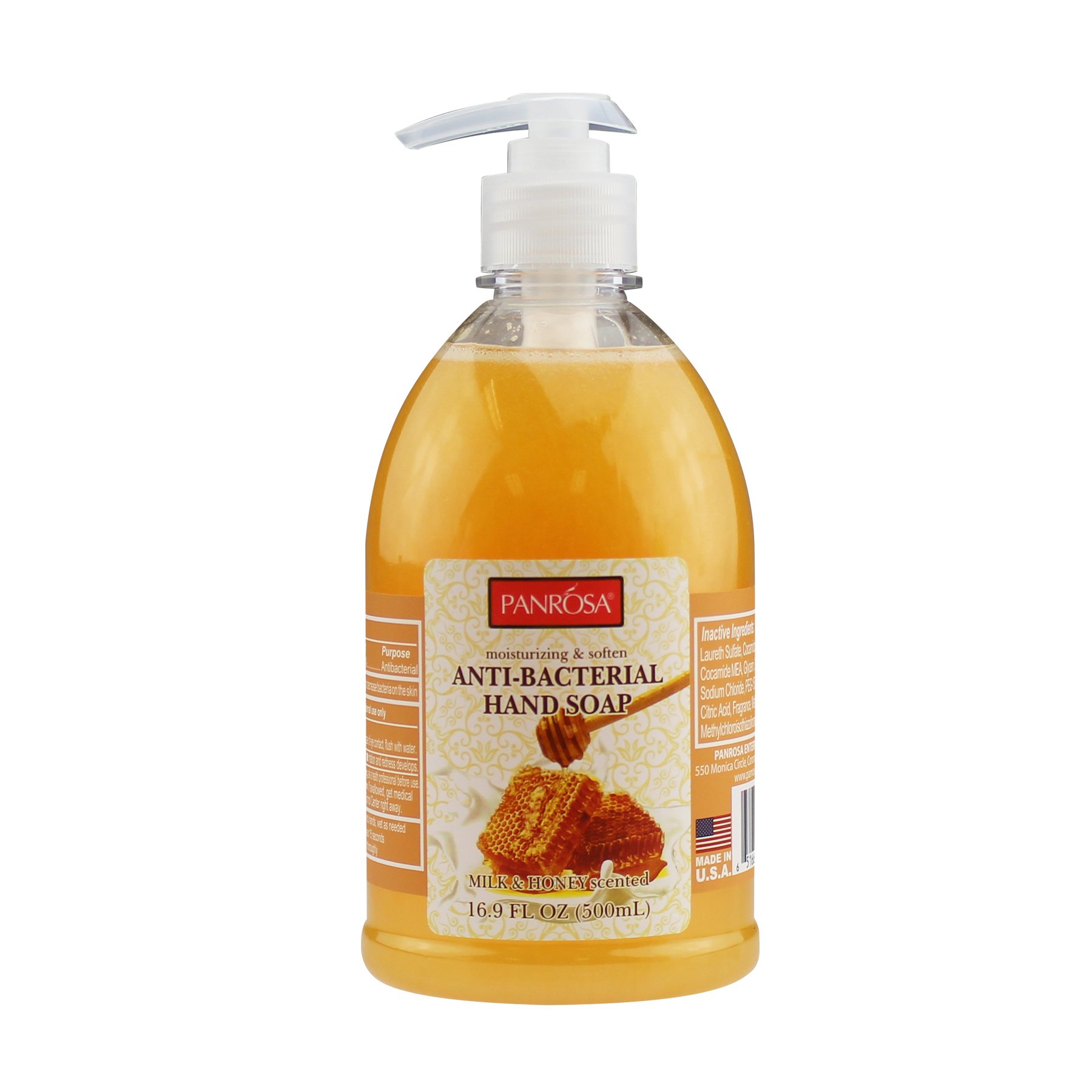 Panrosa Antibacterial Hand Soap Milk And Honey Shop Cleansers & Soaps