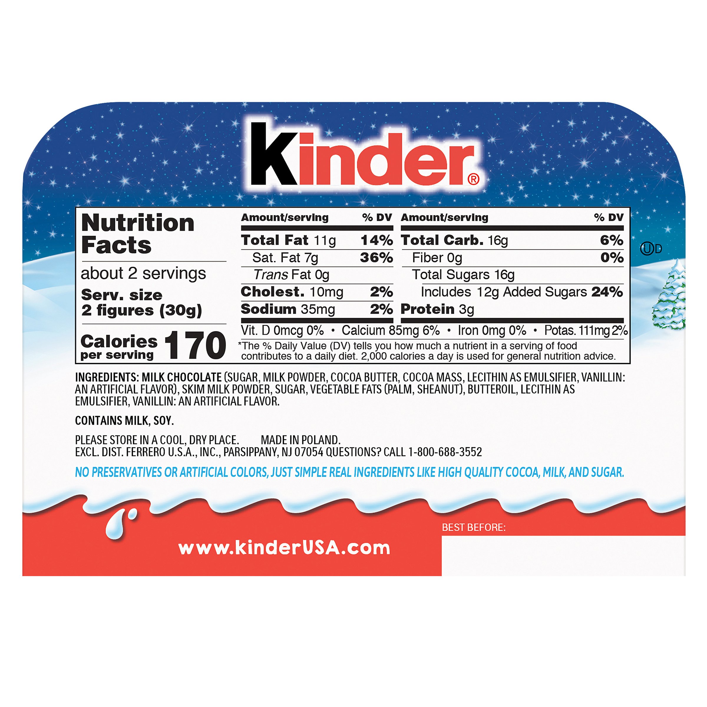 Kinder Surprise milk chocolate figure with milky interior. contains toy 1  pack of 20g 0.7 oz